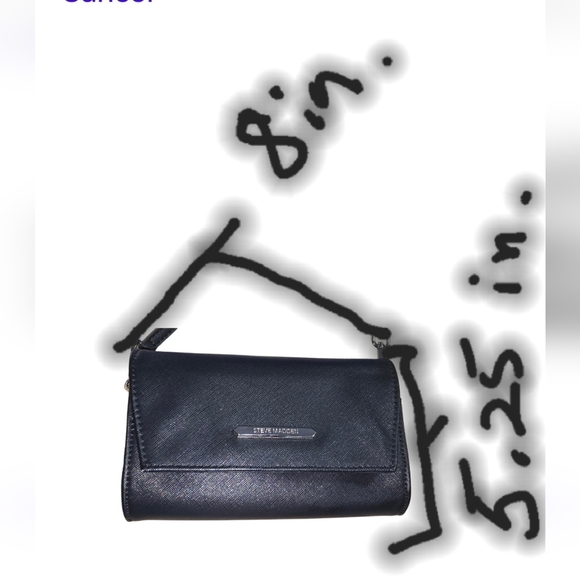 Steve Madden Black Crossbody Shoulder Bag with Silver Plaque - Picture 9 of 9
